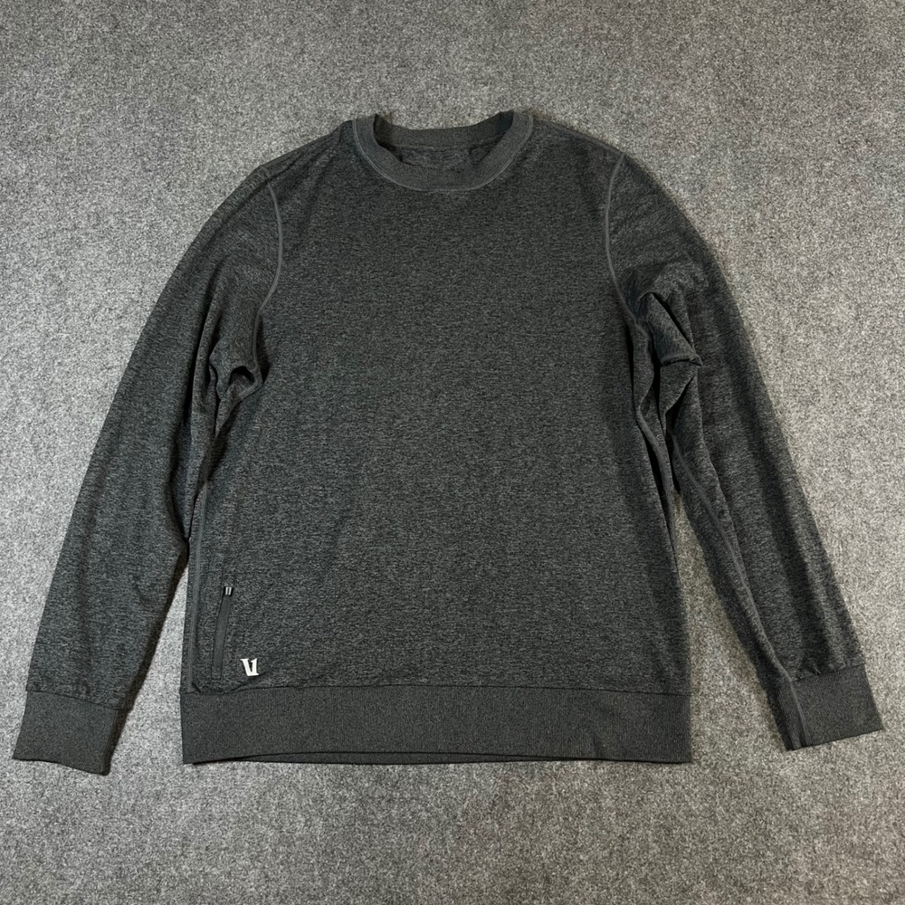 Vuori Ponto Performance Crewneck Sweater Charcoal Gray DreamKnit Pullover Mens L